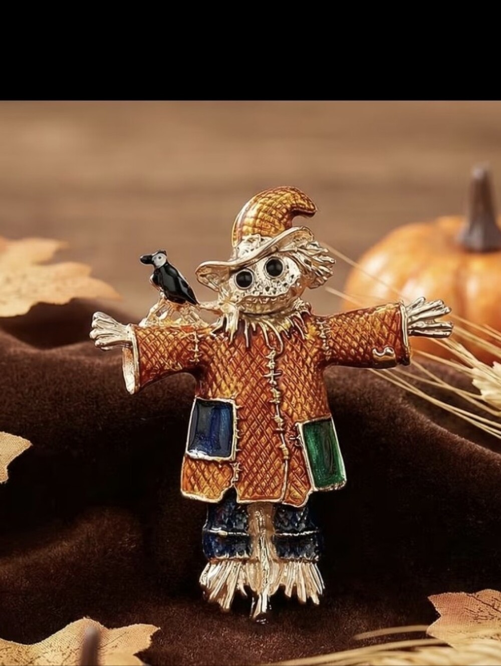 Scarecrow Fall Decor Brooch NEW